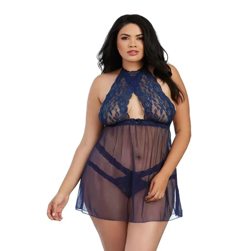 Babydoll, Panty - Queen - Midnight