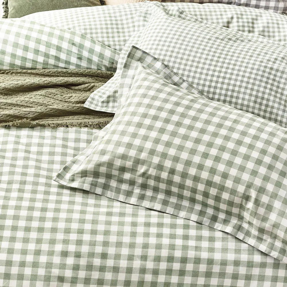 Barton Check Reversible Duvet Cover Set Forest