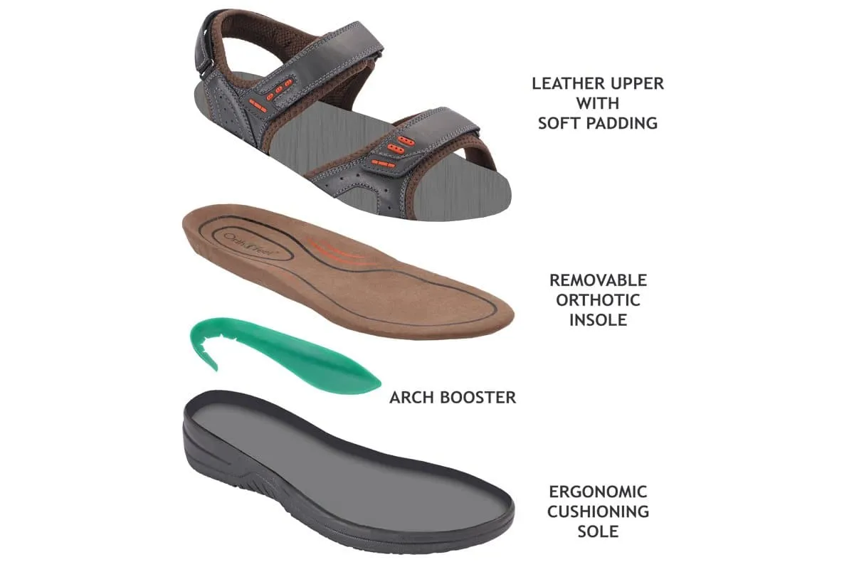 Cambria Charcoal Men's Sandals