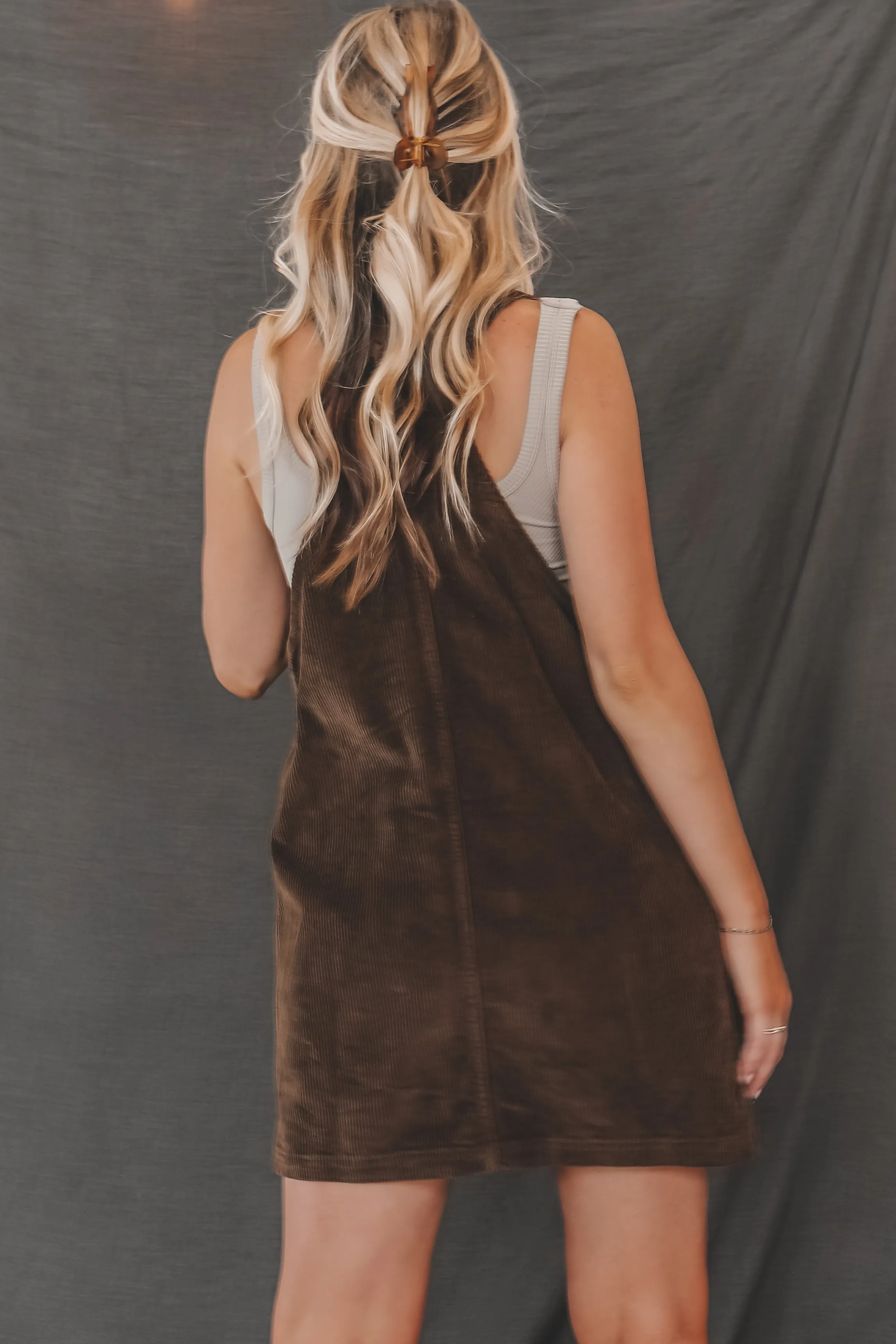 Coming Home For The Weekend Corduroy Overall Dress