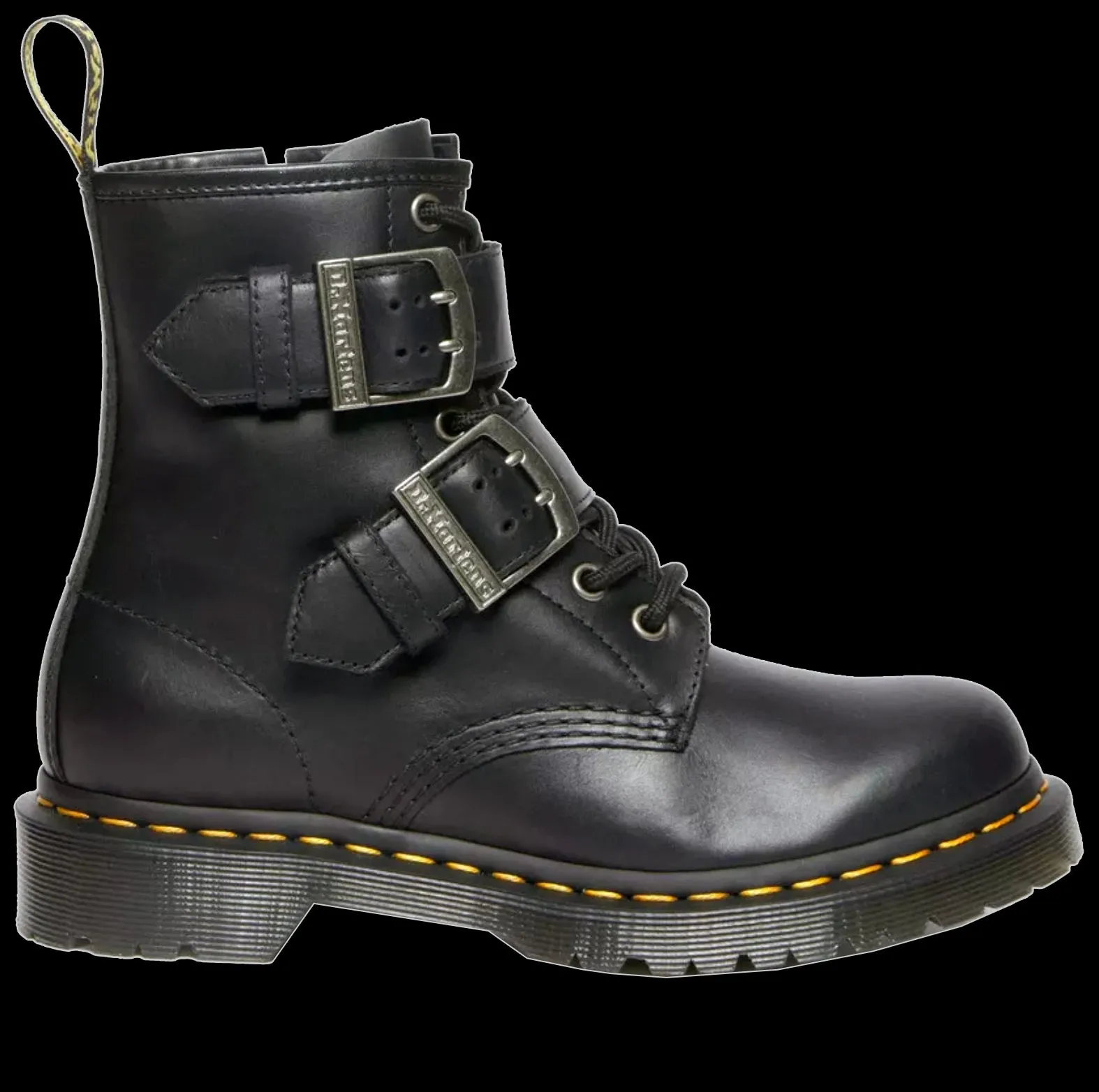 Dr Martens - 8 Eyelet 2 Buckle Black Soft Boot