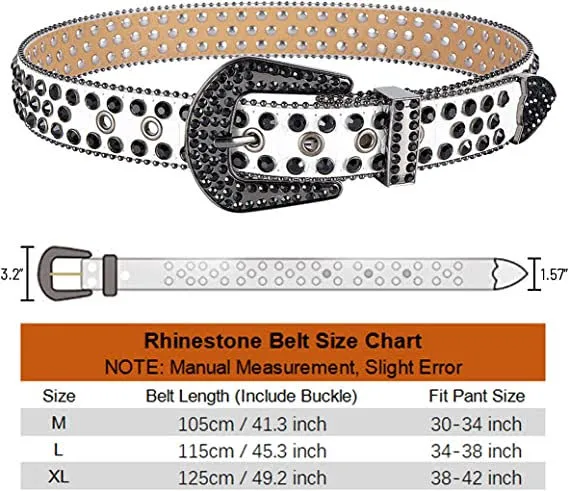 Dream Apparel's Premium Strap Men Women Western Fashion Bling Bling Rhinestones Crystal Diamond Belt