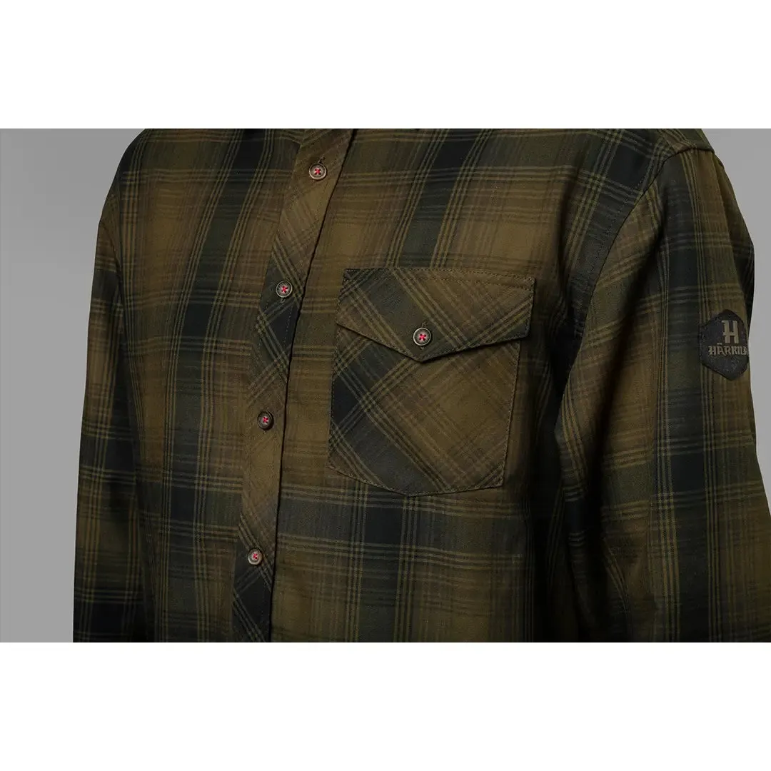 Driven Hunt Flannel Shirt - Olive Green Check By Harkila