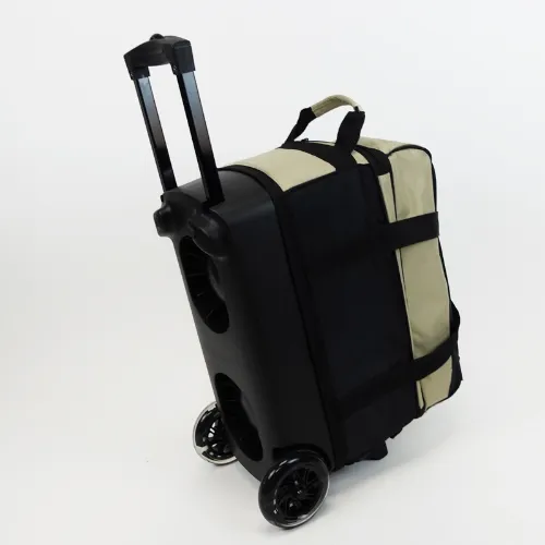 ELITE Deluxe Double Roller Bowling Bag Sand/Black