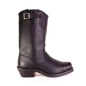 Engineer Square Soft Toe Boot - Black Oil Tan