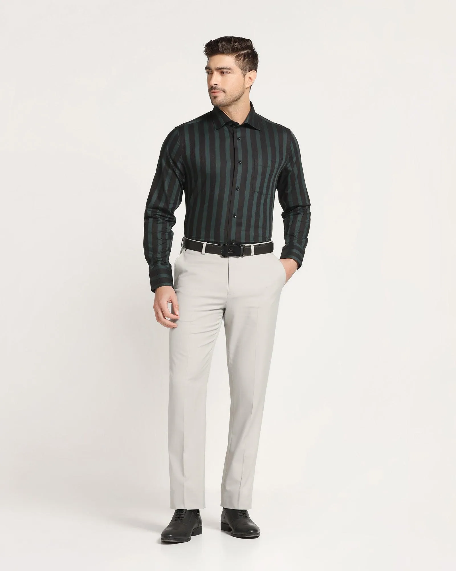 Formal Black Stripe Shirt - Regis