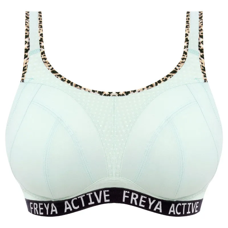 Freya Dynamic Soft Cup Sports Bra Leopard Aqua Blue