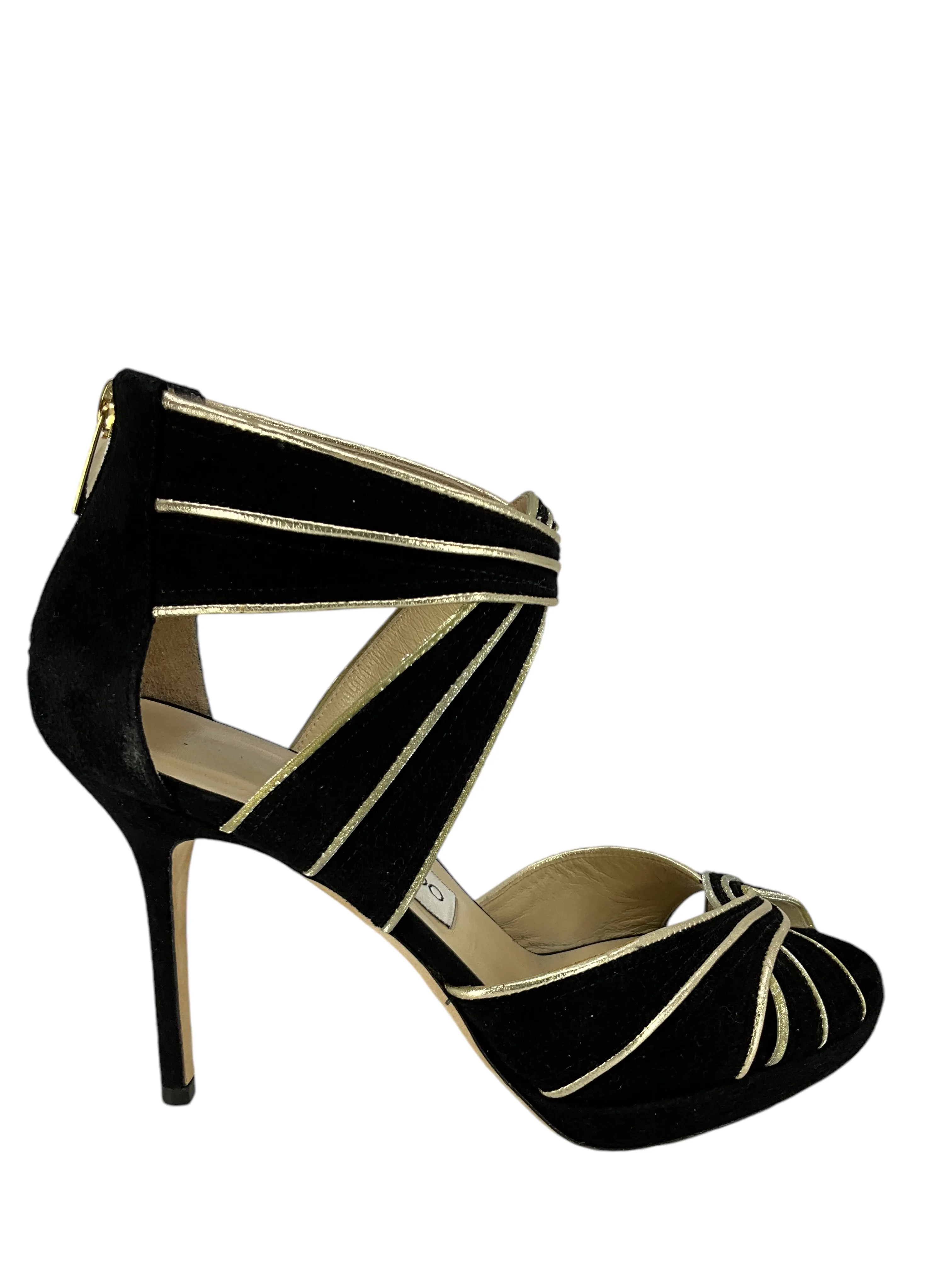 Jimmy Choo Suede Strappy Heeled Sandals Size 7.5