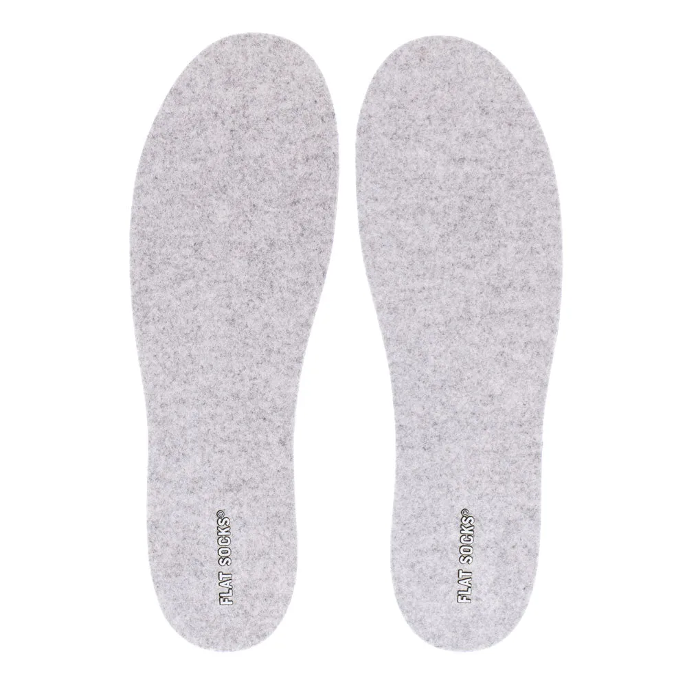 Light Heather Grey FLAT SOCKS | Washable No Show Sock Insert Cushion