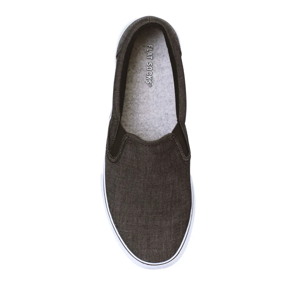 Light Heather Grey FLAT SOCKS | Washable No Show Sock Insert Cushion