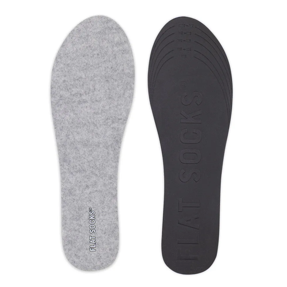 Light Heather Grey FLAT SOCKS | Washable No Show Sock Insert Cushion