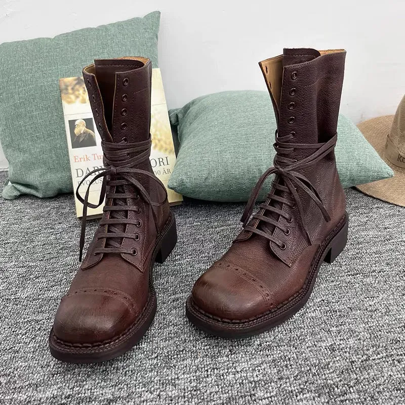 Martin Boots Women's British Style  Autumn New Short Women's Boots HOTan Station Retro Ankle Boots Genuine Leather Women's Boots