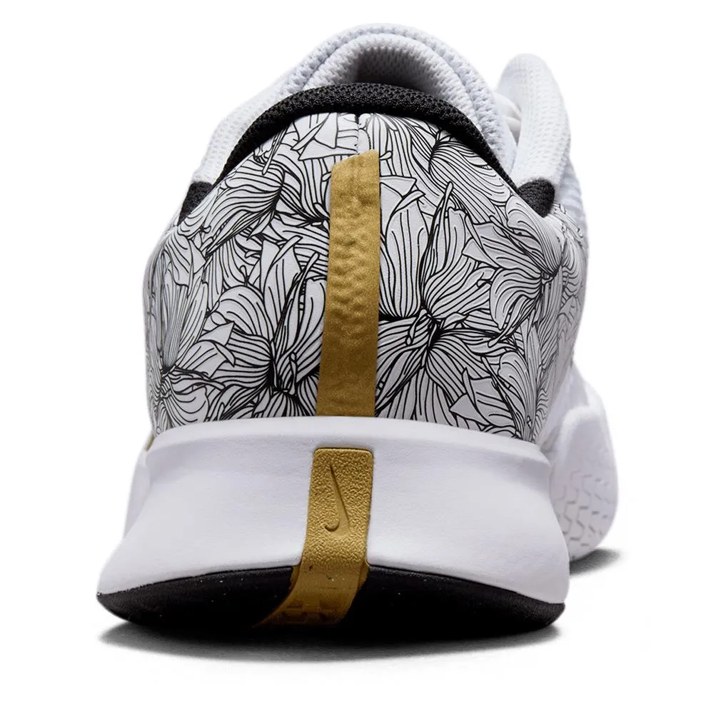 Men`s Magnolia Air Zoom Vapor Pro 2 Tennis Shoes White and Metallic Gold