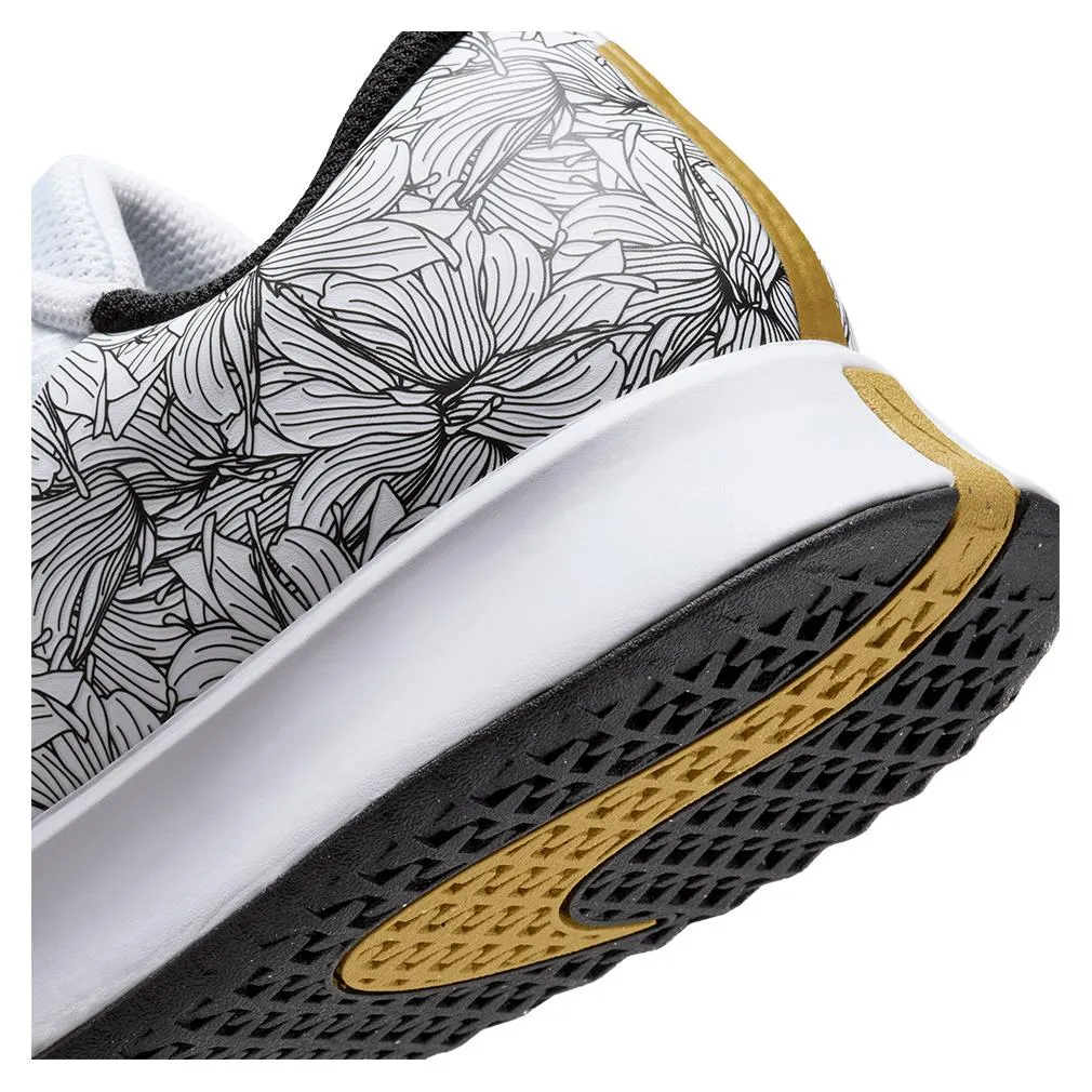 Men`s Magnolia Air Zoom Vapor Pro 2 Tennis Shoes White and Metallic Gold