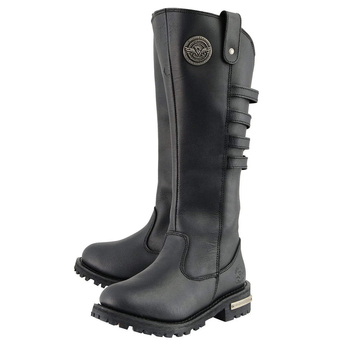 Milwaukee Leather MBL9345 Women's Black 15-inch High Rise Leather