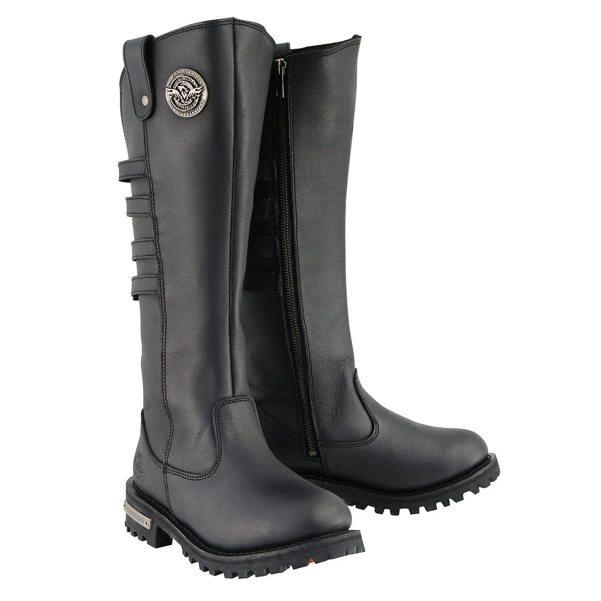 Milwaukee Leather MBL9345 Women's Black 15-inch High Rise Leather