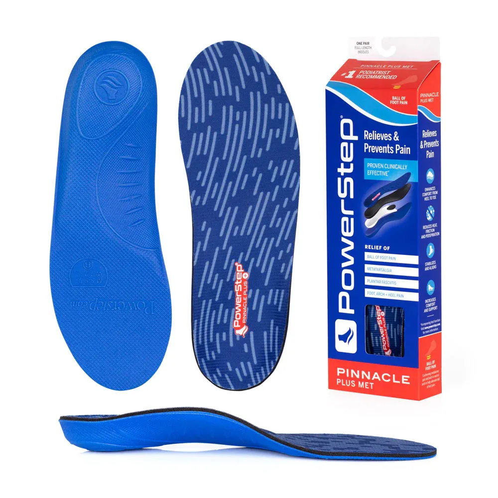 PowerStep Plus Insoles Ball of Foot Pain Relief Orthotic, Metatarsalgia