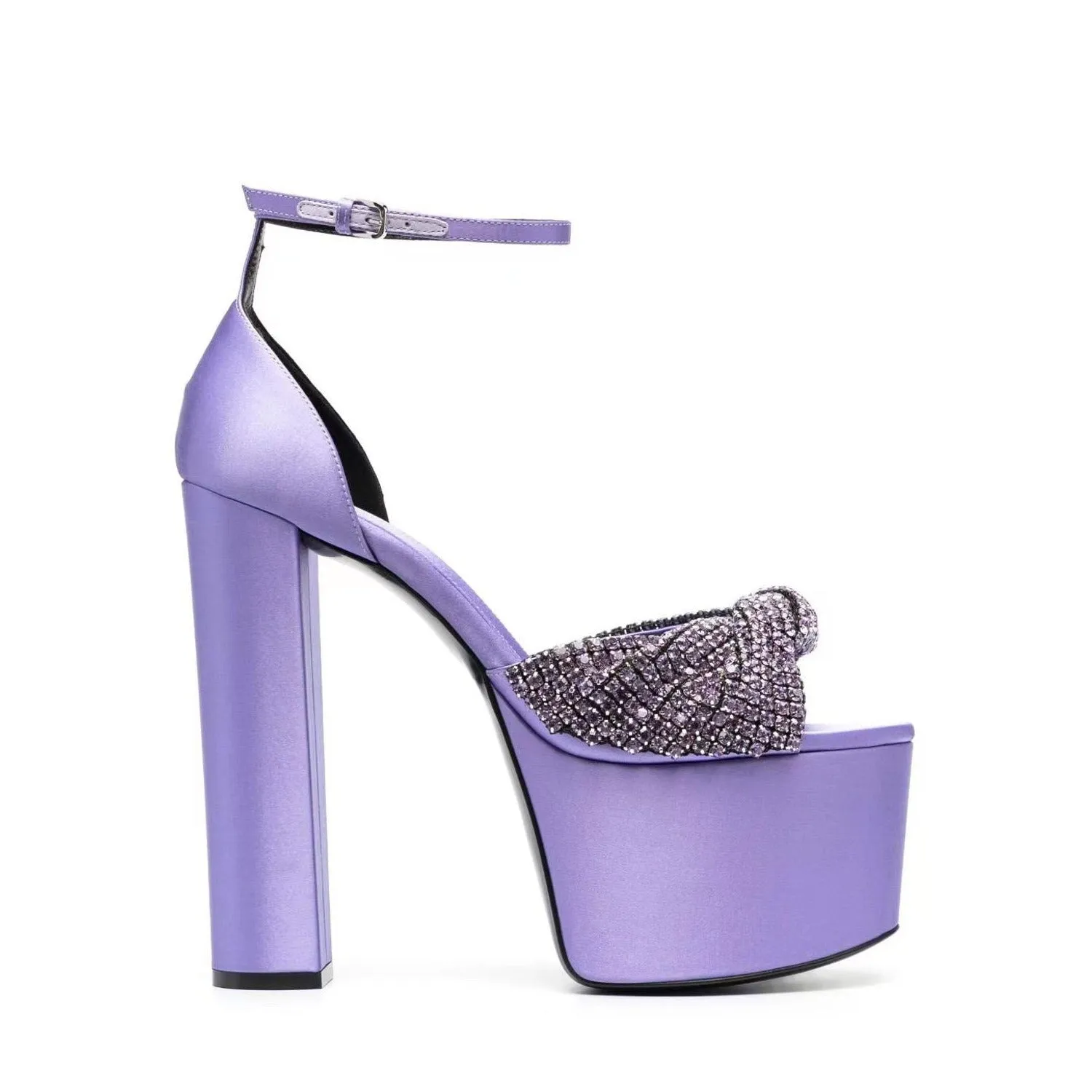 Pre Order:  Rhinestone Thick High Heels Sandals