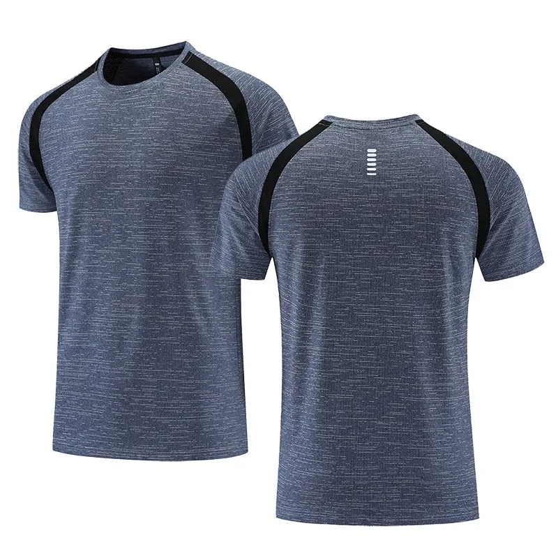 Quick Dry Men Running T-shirt Fitness Sports Top Gym Training Shirt Breathable Jogging Casual Sportswear