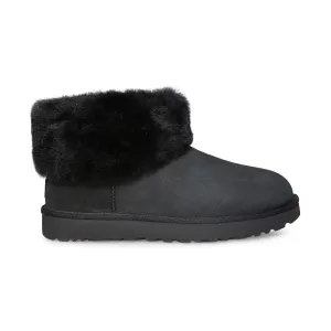 UGG Classic Mini Fluff Black Boots - Women's