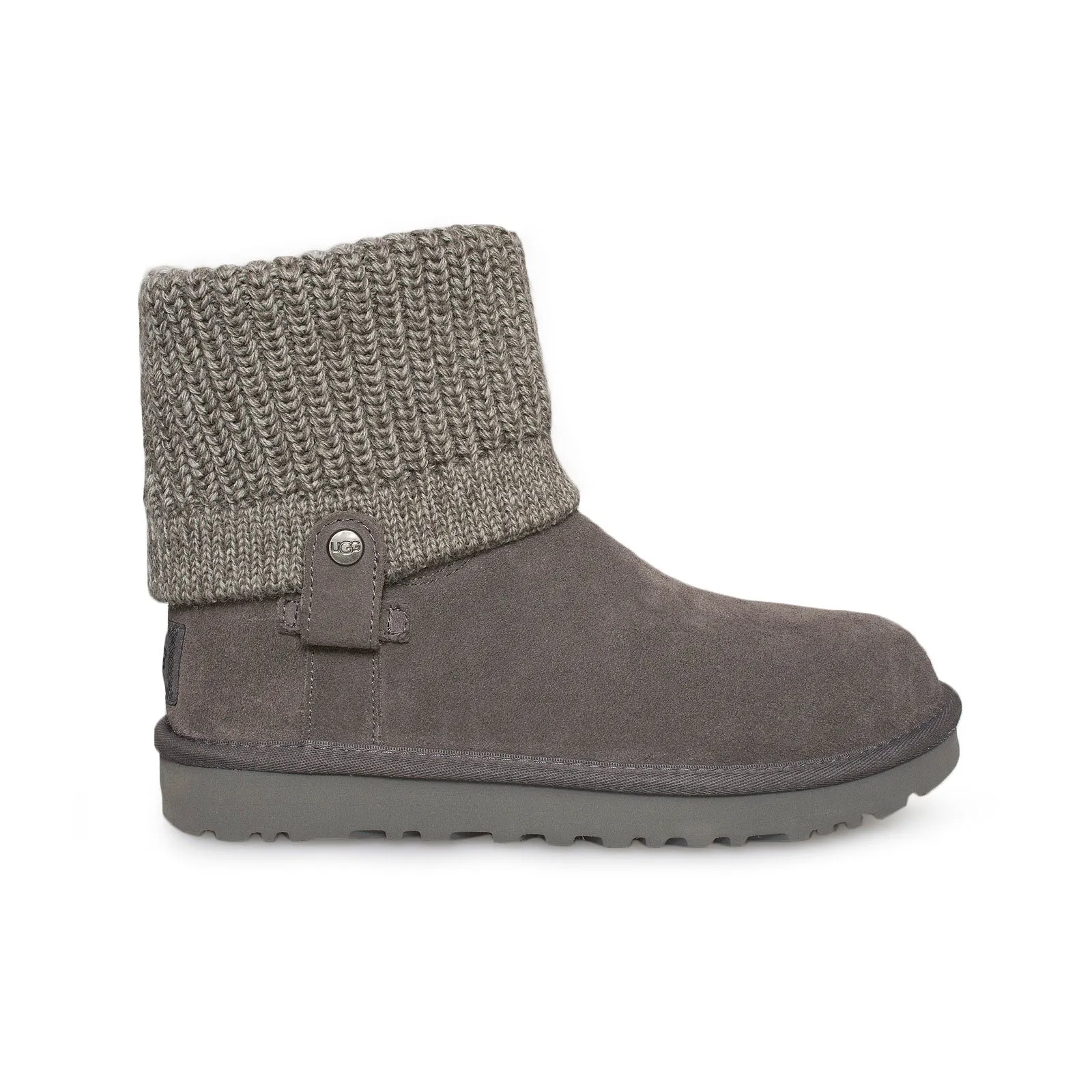 UGG Saela Rib Knit Grey Boots - Women's