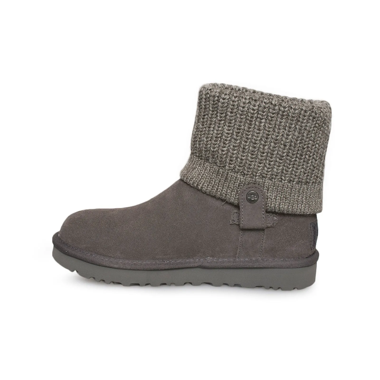 UGG Saela Rib Knit Grey Boots - Women's