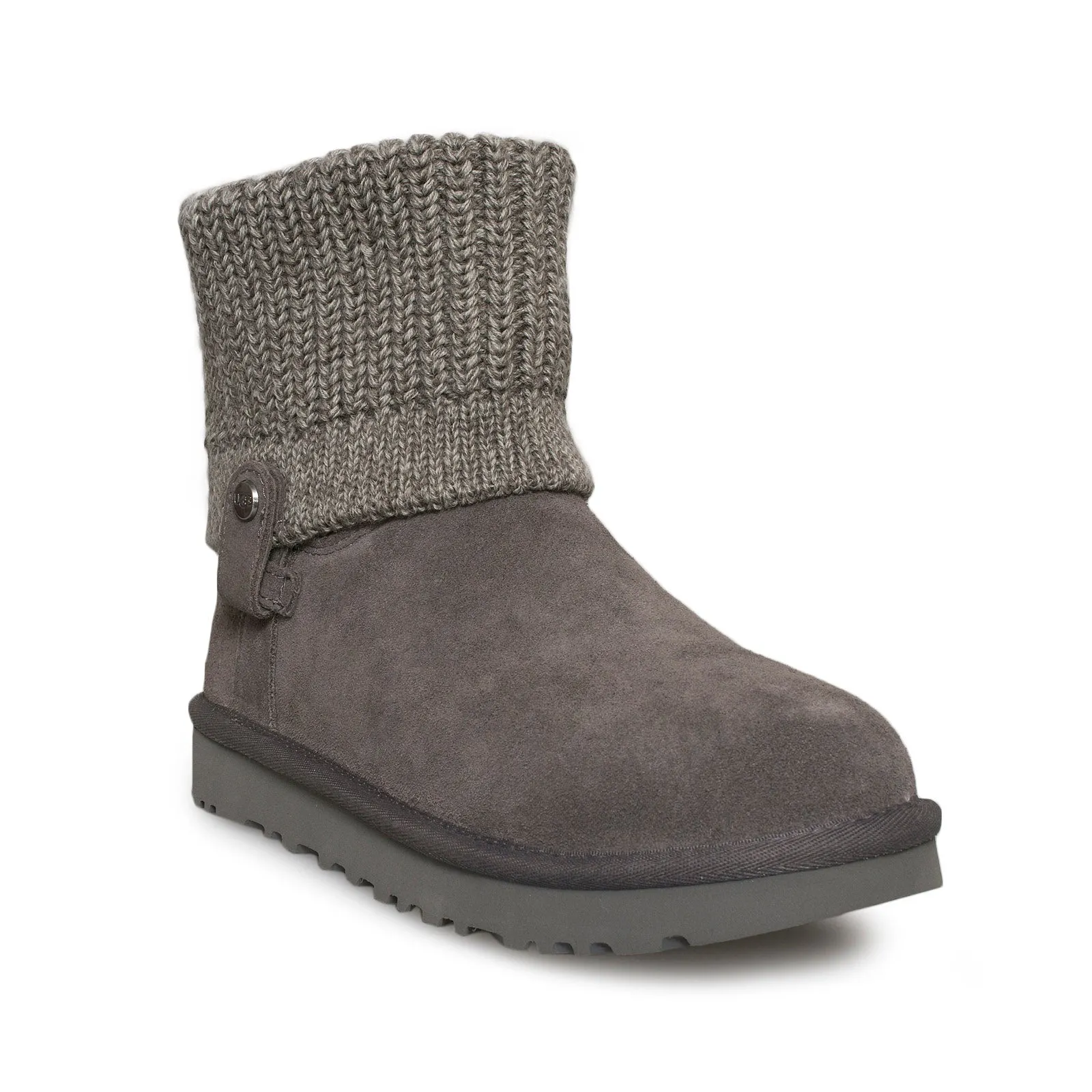 UGG Saela Rib Knit Grey Boots - Women's