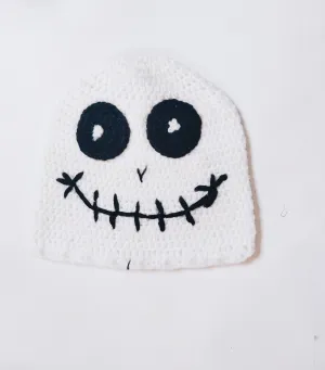 Unique and Beautiful Halloween White Woollen Hand Crochet Cap For Baby Boy