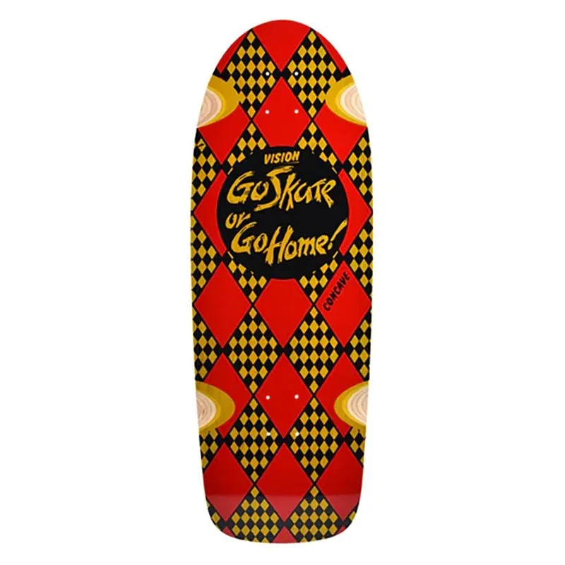 Vision 10.25" x 30" Go Skate or Go Home (YELLOW STAIN) Skateboard Deck