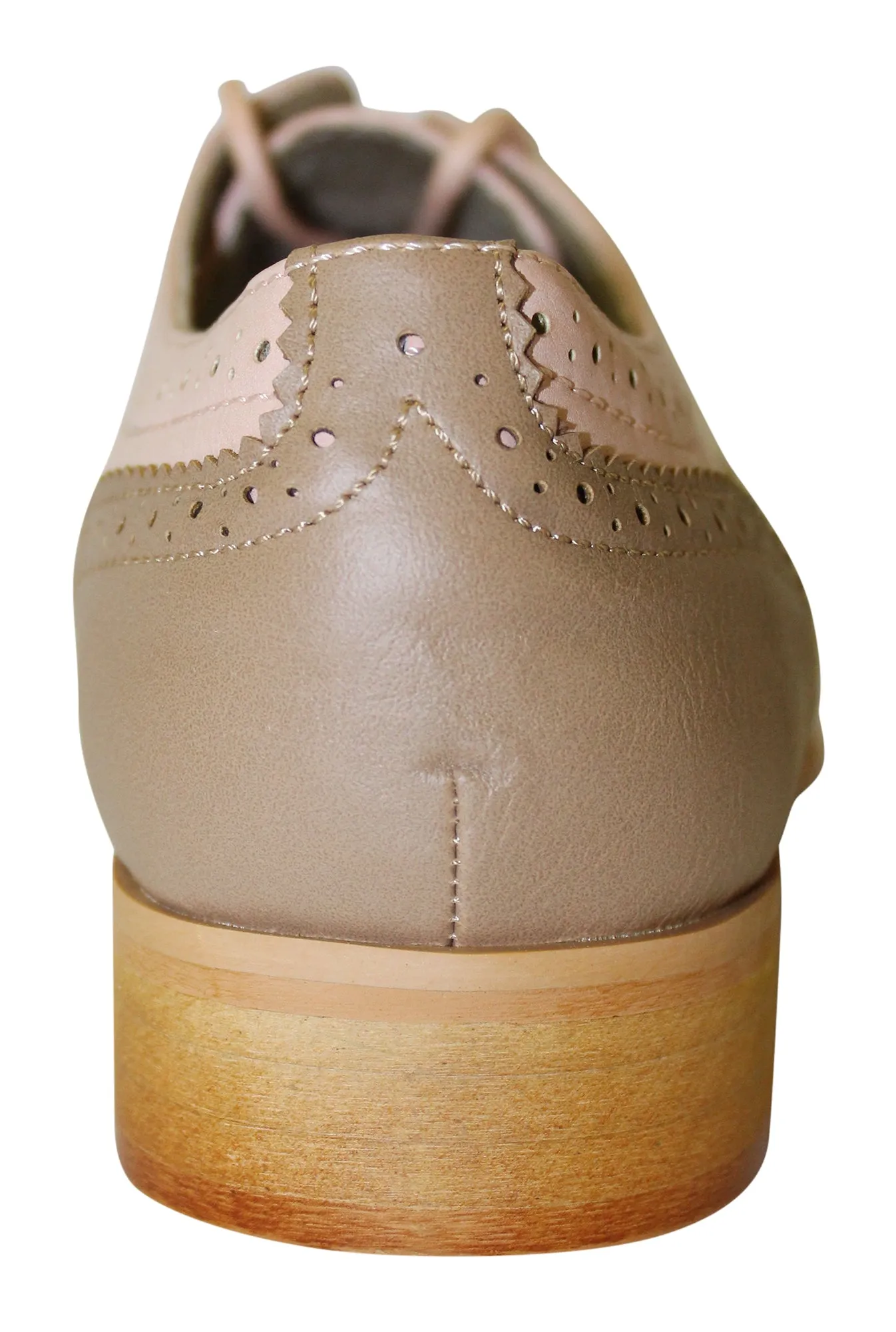 Wanted Shoes Women's Babe Oxford Taupe/White/Pink