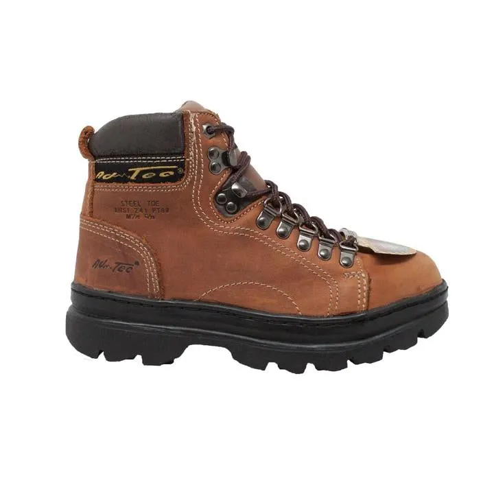 Women's 6" Steel Toe Work Boot Brown Leather Boots