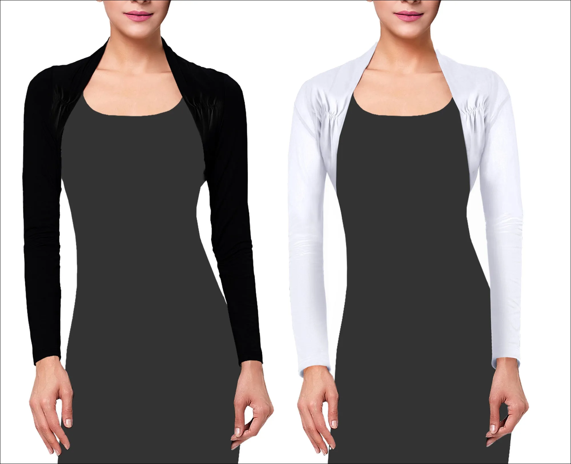 Women's Bolero Shrug in Black or White