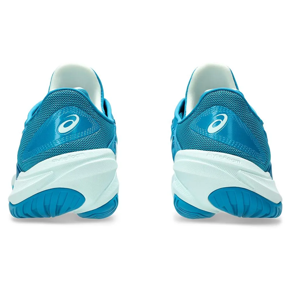 Womens Court FF 3 Tennis Shoes Teal Blue and White